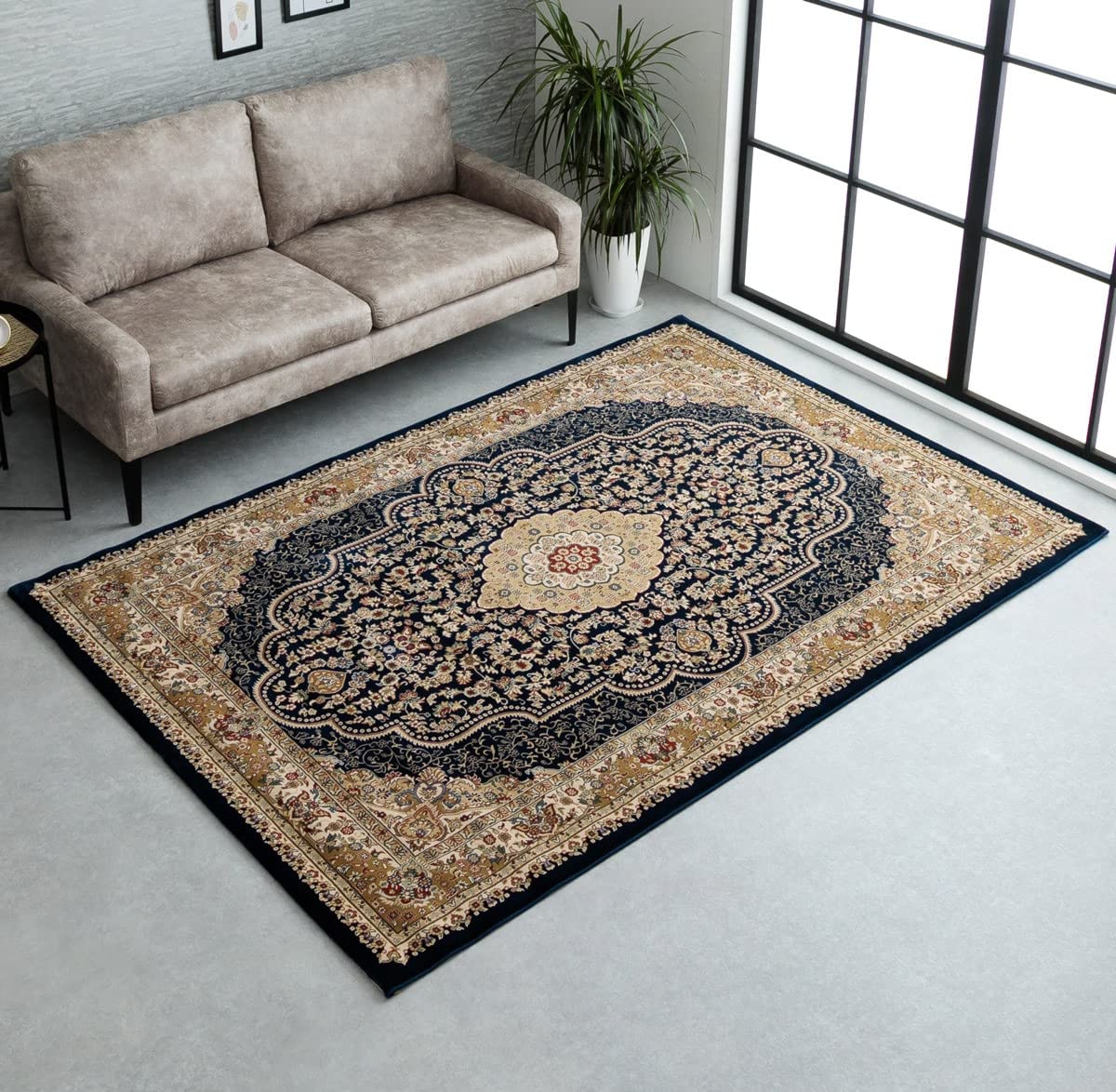 Amazon.co.jp: ラグ カーペット ウィルトン織り ベルミラ ネイビー 約